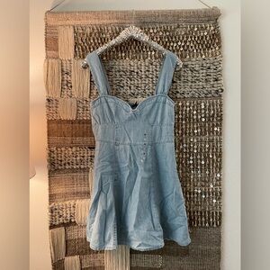 NWT GAP light denim skater mini dress sz M